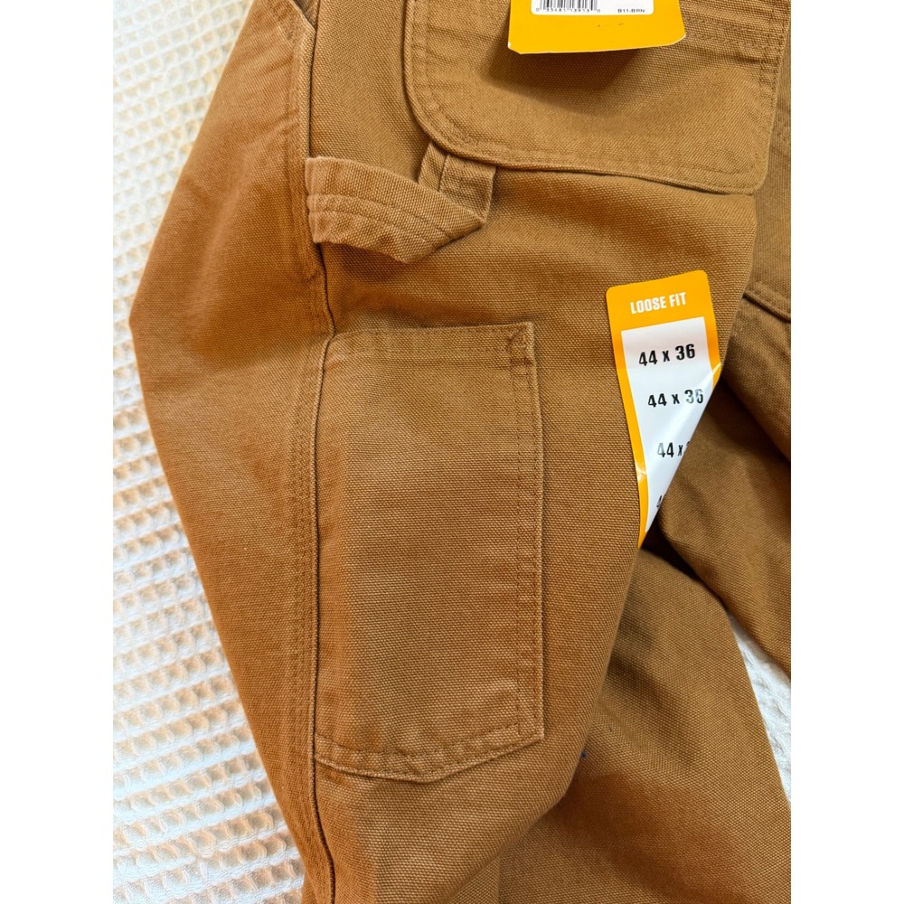 Carhartt Utility Work Pants Mens 44x36 Brown Loose Fit Washed Duck B11-BRN - Picture 8 of 10